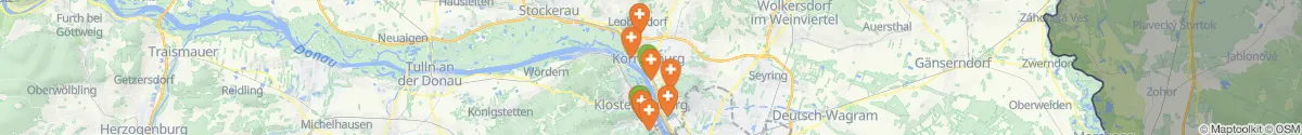 Kartenansicht für Apotheken-Notdienste in der Nähe von Bisamberg (Korneuburg, Niederösterreich)